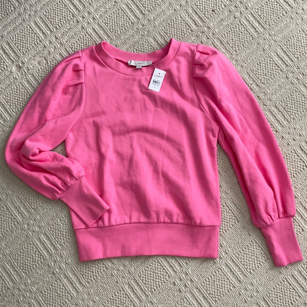 NWT pink puff sleeve sweatshirt